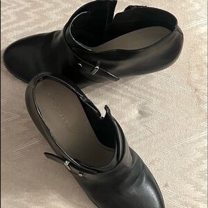 Cole Haan black leather wedge booties | FREE item with every purchase